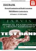 TEST BANK JARVIS PHYSICAL EXAMINATION & HEALTH ASSESSMENT&comma; 9TH EDITION&comma; JARVIS & ECKHARDT Physical Examination and Health Assessment 9th Edition&comma; Jarvis Test Bank