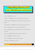 College Biology Placement Test Practice 2025 Questions and Answers