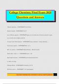 College Chemistry Final Exam 2025 Questions and Answers