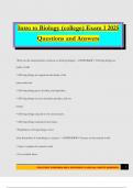 College Biology Bundled Exams 2025 Questions and Answers
