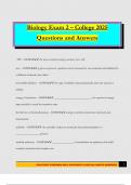 Biology Exam 2 &ndash; College 2025 Questions and Answers