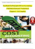 TEST BANK For Principles Of Cost Accounting&comma; 17th Edition by Edward J&period; Vanderbeck&comma; Verified Chapters 1 - 10&comma; Complete Newest Version