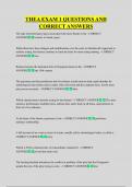 THEA EXAM 1 QUESTIONS AND  CORRECT ANSWERS