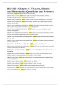 BIO 163 - Chapter 4&colon; Tissues&comma; Glands and Membranes Questions and Answers
