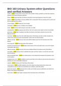 BIO 163 Urinary System-other Questions and verified Answers