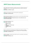 NRPP Radon Measurements Questions and Answers Best rated A&plus; Guaranteed Success Latest Update