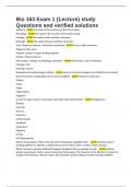 Bio 163 Exam 1 &lbrace;Lecture&rcub; study Questions and verified solutions