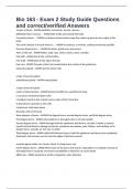 Bio 163 - Exam 2 Study Guide Questions and correct&sol;verified Answers