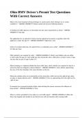 Ohio BMV Driver-s Permit Test Questions With Correct Answers