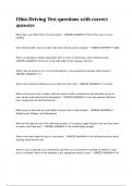Ohio Driving Test questions with correct answers