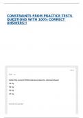 CONSTRAINTS FROM PRACTICE TESTS QUESTIONS WITH 100&percnt; CORRECT ANSWERS&excl;&excl;