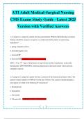 ATI Adult Medical-Surgical Nursing CMS Exams Study Guide &ndash;Latest 2025 Version with Verified Answers