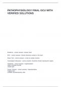 PATHOPHYSIOLOGY FINAL GCU WITH VERIFIED SOLUTIONS