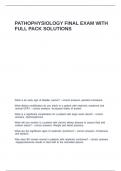 PATHOPHYSIOLOGY FINAL EXAM WITH FULL PACK SOLUTIONS