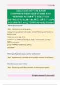&lpar;2025&sol;2026&rpar; ACTUAL EXAM  COMPREHENSIVE QUESTIONS AND  VERIFIED ACCURATE SOLUTION  &lpar;DETAILED & ELABORATED&rpar; &vert;GET IT 100&percnt;  ACCURATE&excl;&excl; 2025 TEST&excl;&excl; Already Graded