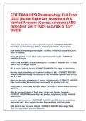 EXIT EXAM&colon; HESI Pharmacology Exit Exam &lpar;2025 &rpar;&vert;Actual Exam Set &vert; Questions And Verified Answers &lpar;Correct solutions&rpar; AND rationales &vert; Get It 100&percnt; Accurate&excl;&excl; STUDY GUIDE