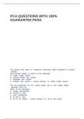 PCA QUESTIONS WITH 100- GUARANTEE PASS