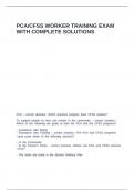 PCA -CFSS Worker Training exam with complete solutions