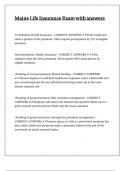 Maine Life Insurance Exam with answers