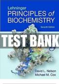 Test Bank for Lehninger Principles of Biochemistry&comma; 7th Edition by David L&period; Nelson&comma; Michael M&period; Cox 9781464126116 &vert; Complete Guide A&plus;