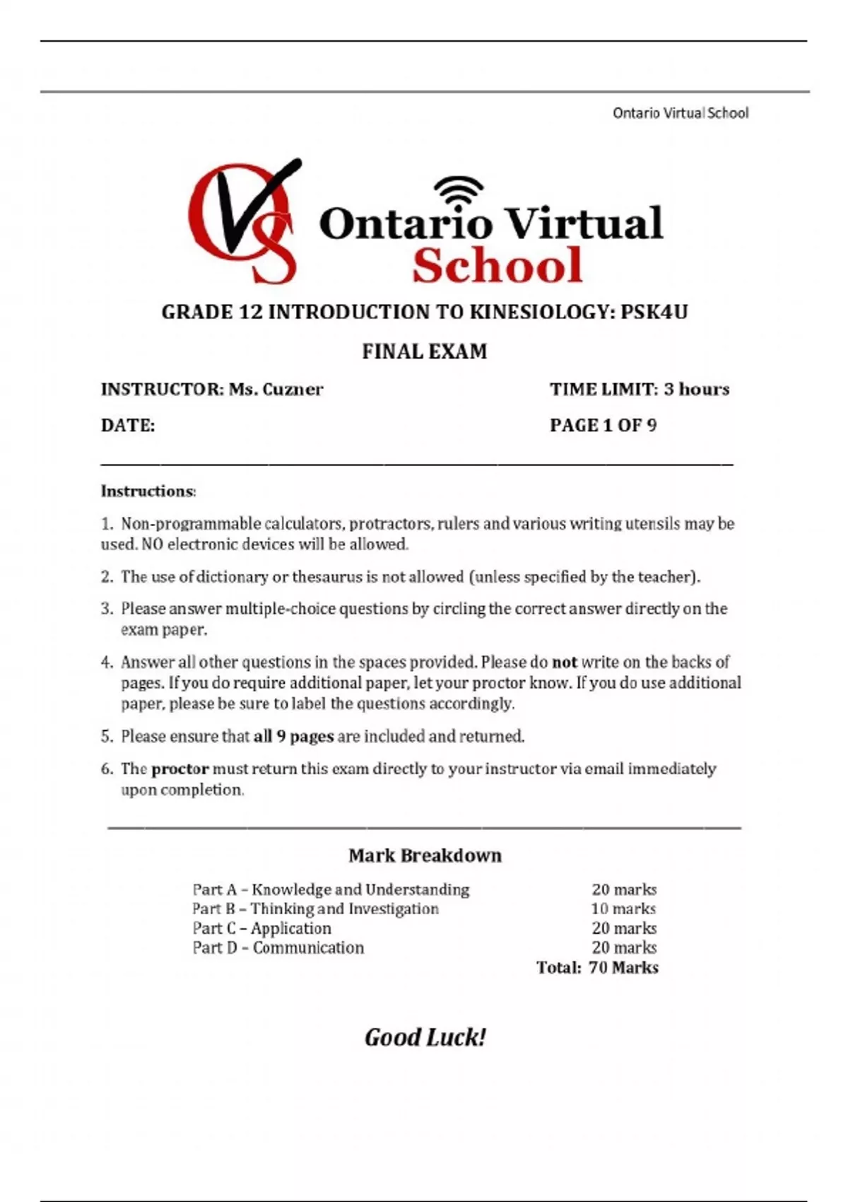 Ovs Final Report OVS PSK4U Final Exam Questions and Answers | 2025 Update | 100% Correct ...