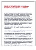 PNLE REVIEWER &lpar;2025&rpar; Actual Exam Questions and Answers A&plus; Graded&period;