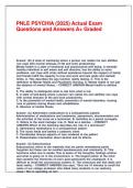 PNLE PSYCHIA &lpar;2025&rpar; Actual Exam Questions and Answers A&plus; Graded&period;