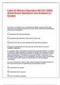 Labor & Delivery Saunders NCLEX &lpar;2025&rpar; Actual Exam Questions and Answers A&plus; Graded&period;