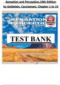 TEST BANK Sensation and Perception&comma;10th Edition by Goldstein&comma; Cacciamani Chapter 1 to 15