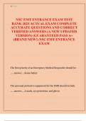   NSC EMT ENTRANCE EXAM TEST  BANK 2025 ACTUAL EXAM COMPLETE  ACCURATE QUESTIONS AND CORRECT  VERIFIED ANSWERS &lpar;A NEW UPDATED  VERSION&rpar; &vert;GUARANTEED PASS A&plus;  &lpar;BRAND NEW&excl;&rpar; NSC EMT ENTRANCE  EXAM 