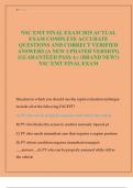 NSC EMT FINAL EXAM 2025 ACTUAL  EXAM COMPLETE ACCURATE  QUESTIONS AND CORRECT VERIFIED  ANSWERS &lpar;A NEW UPDATED VERSION&rpar;  &vert;GUARANTEED PASS A&plus; &lpar;BRAND NEW&excl;&rpar;  NSC EMT FINAL EXAM