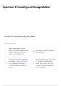 Specimen Processing and Transportation 2025&sol;2026 Comprehensive Study Guide &ndash; A detailed Breakdown of all Questions and Answers &vert; Complete Test Solution &vert; Passed & Reworded for Originality Grade A&plus; &vert;Brand New&excl;&excl;&excl;