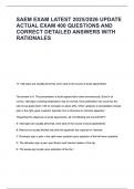 SAEM EXAM LATEST 2025&sol;2026 UPDATE 400 QUESTIONS AND CORRECT ANSWERS WITH RATIONALES&period;