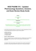 HESI PHARM 315 &ndash; Nightingale College 2024 &sol; 2025 &sol; 2026 Pharmacology Questions&comma; Answers&comma; and Solution Explanations Study Guide