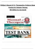Test Bank for Phillips&rsquo;s Manual of I&period;V&period; Therapeutics&semi; Evidence-Based Practice for Infusion Therapy 8th Edition Lisa Gorski &vert; Complete Guide A&plus; &vert;Updated 2025