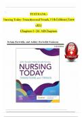 Nursing Today&colon; Transition and Trends &ndash; 11th Edition by Zerwekh &vert; BRAND NEW&excl;&excl;&excl; &vert; Verified NCLEX-Style Test Bank &vert; Already Graded A&plus; &vert; 2025 PDF
