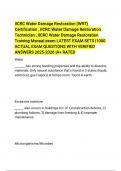 IICRC Water Damage Restoration &lpar;WRT&rpar; Certification &comma; IICRC Water Damage Restoration Technician &comma; IICRC Water Damage Restoration Training Manual exam LATEST EXAM SETS &vert;1000 ACTUAL EXAM QUESTIONS WITH VERIFIED ANSWERS  &vert;A&plus; RATED