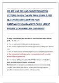 NR 360  NR 360  NR-360 INFORMATION  SYSTEMS IN HEALTHCARE FINAL EXAM 2 2025  QUESTIONS AND ANSWERS PLUS  RATIONALES&vert; GUARANTEED PASS &vert; LATEST  UPDATE &vert; CHAMBERLAIN UNIVERSITY