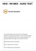 HESI-RN Med-Surg Test 2025 Questions with 100&percnt; TRUSTED Complete&comma; trusted solutions and explanations&period; 