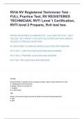 RVIA RV Registered Technician Test - FULL Practice Test&comma; RV REGISTERED TECHNICIAN&comma; RVTI Level 1 Certification&comma; RVTI level 2 Propane&comma; Rvti test two Questions with complete solution Grade A&plus;&period;