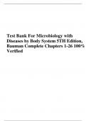 Test Bank for Microbiology with Diseases by Body System 5th Edition&comma; Bauman&sol;&sol;All Chapters 1-26&sol;&sol;Complete Guide A&plus;