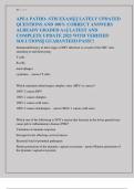 APEA PATHO- STIS EXAM&vert;&vert; &vert;&vert; LATELY UPDATED  QUESTIONS AND 100&percnt; CORRECT ANSWERS  ALREADY GRADED A&plus;&vert;&vert; LATEST AND  COMPLETE UPDATE 2025 WITH VERIFIED  SOLUTIONS&vert;&vert; GUARANTEED PASS&excl;&excl;&excl; 