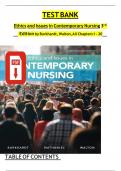 TEST BANK Ethics and Issues in Contemporary Nursing 3rd Edition by Margaret A&period; Burkhardt&comma; Nancy Walton &vert;&vert; All Chapters &lpar;1 - 20&rpar; - Updated Version 2024 A&plus;