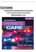 TEST BANK For Paramedic Care - Principles and Practice&comma; 6th Edition&comma; Volume 1 - 5 by Bledsoe&comma; Verified Chapters&comma; Complete Newest Version