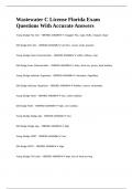 Wastewater C License Florida Exam Questions With Accurate Answers