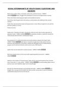 SOCIAL DETERMINANTS OF HEALTH EXAM 2 QUESTIONS AND ANSWERS