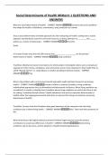 Social Determinants of Health Midterm 1 QUESTIONS AND ANSWERS
