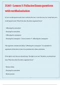 D265 - Lesson 5 - Fallacies Exam questions with verified solutions 