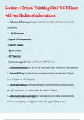 Section 4 - Critical Thinking D265 WGU Exam with verified detailed solutions