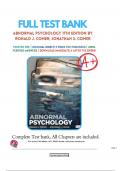 Test Bank For Abnormal Psychology 11th Edition By Ronald J&period; Comer&semi; Jonathan S&period; Comer &lpar; &rpar; &sol; 9781319190729 &sol; Chapter 1-18 &sol; Complete Questions and Answers A&plus;